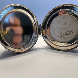 Lenox Silver Plate Jewel Collection Baby Rattle Picture Frame Pink Blue